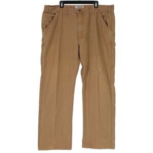 BIG MAC Carpenter Work Pants Tan Duck Canvas Utility 46x36 Mens